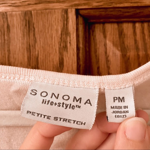 SONOMA life+style petite stretch light pink tank top size PM - Picture 2 of 6